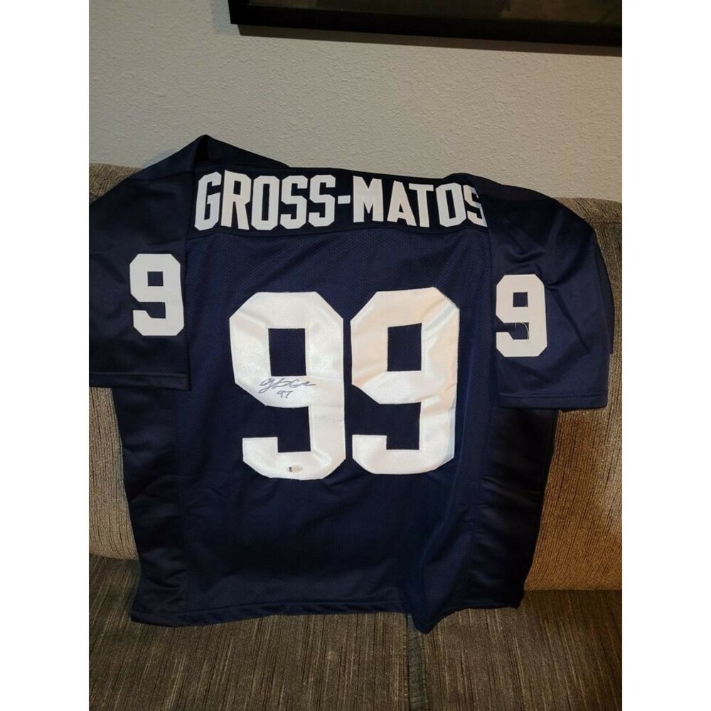 Yetur Gross-Matos Autographed Penn State Custom Jersey (Beckett)